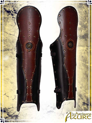Roman Greaves with Knee Leather Greaves Les Artisans d'Azure