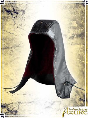 Assassin Leather Hood Hoods Les Artisans d'Azure Red
