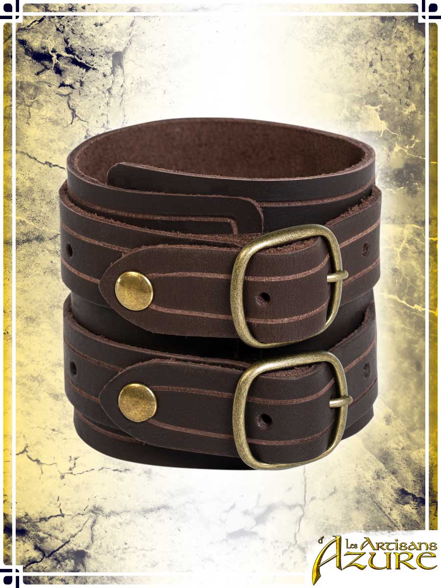 Bracelet with 2 straps Jewelry Les Artisans d'Azure Brown