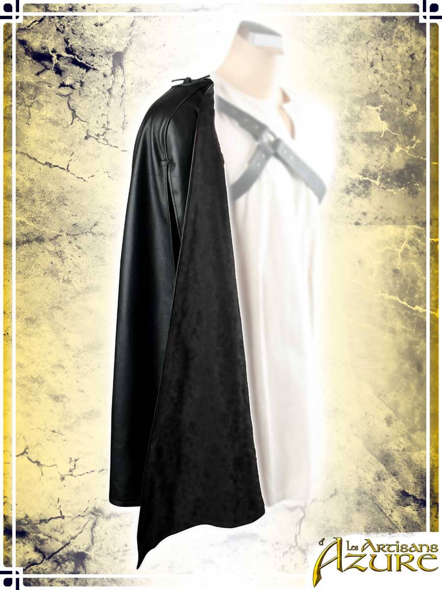 Assassin's Leather Half-Cape Capes Les Artisans d'Azure Black