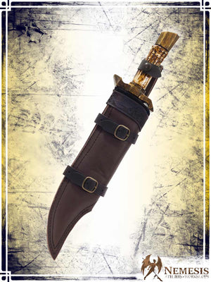 Athena Scabbard - Bowie Knife Deluxe Scabbards Ateliers Nemesis - Athena Brown leather