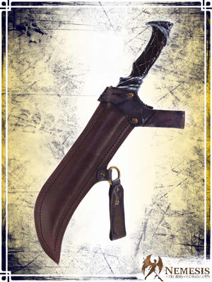 Athena Scabbard - Assassin Knife Deluxe Scabbards Ateliers Nemesis - Athena Brown leather