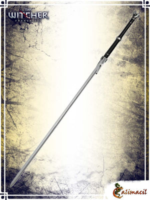 The Witcher - Geralt's Silver Sword (Wolf Heads) Two Handed Swords Calimacil