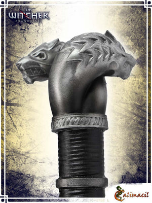 The Witcher - Geralt's Silver Sword (Wolf Heads) Two Handed Swords Calimacil