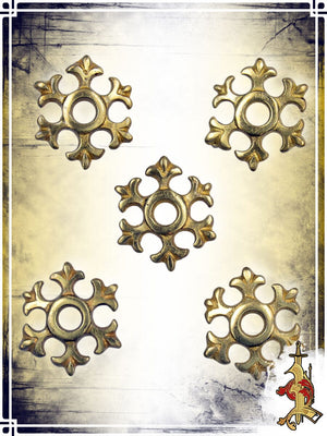 Brass Conchos – Rosette (set of 5) Reenactment Hardware Lord of Battles