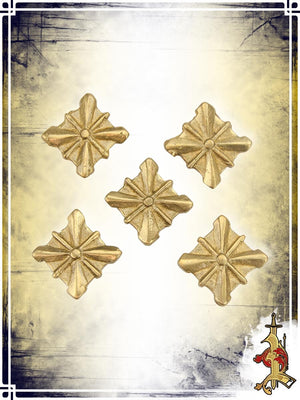 Brass Floral Studs (set of 5) Reenactment Hardware Lord of Battles