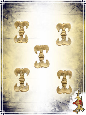 Brass High Medieval Studs - LB (Set of 5) Reenactment Hardware Lord of Battles