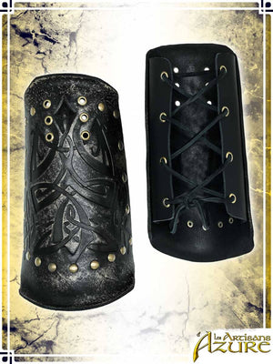 Viking Bracers - Ashen Leather Bracers Les Artisans d'Azure