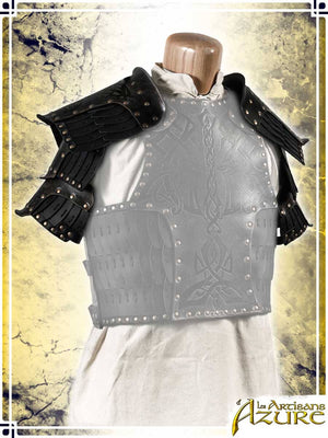 Viking Pauldrons - Ashen Leather Pauldrons Les Artisans d'Azure