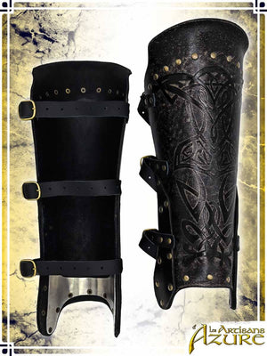 Viking Greaves - Ashen Leather Greaves Les Artisans d'Azure