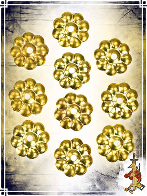 Large Brass Rosette Washers - (Set of 10) Reenactment Hardware Lord of Battles