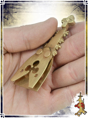 Medieval Belt Chape with Clover Inset - LB Buckles & Belt Tips Lord of Battles