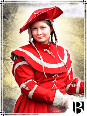 Landsknecht Pelerine Cape Flora Capes Freyhand Small|Medium Red|Natural