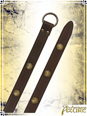 Decorated Ring Belt Belts Les Artisans d'Azure Small|Large Brown leather