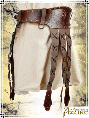 Viking Large Belt Combat Belts Les Artisans d'Azure Large Brown