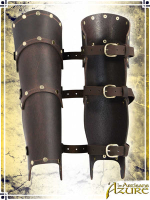 Baudouin Greaves Leather Greaves Les Artisans d'Azure Brown