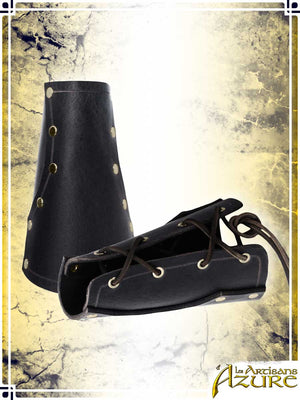 Baudouin Bracers Leather Bracers Les Artisans d'Azure Black