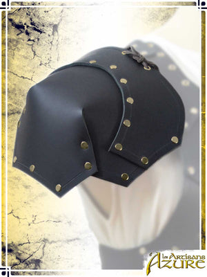 Baudouin Pauldrons Leather Pauldrons Les Artisans d'Azure Black