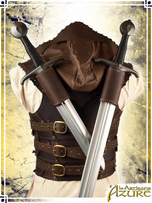 Articulated Scoundrel Armor with Hood Leather Armors Les Artisans d'Azure XLarge Brown