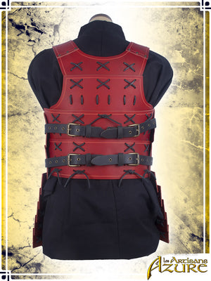Samurai Armor - Torso Leather Armors Les Artisans d'Azure XLarge Red|Black
