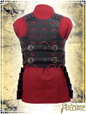 Samurai Armor - Torso Leather Armors Les Artisans d'Azure XLarge Black|Red