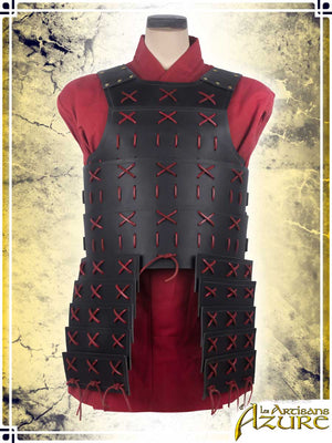 Samurai Armor - Torso Leather Armors Les Artisans d'Azure Large Black|Red