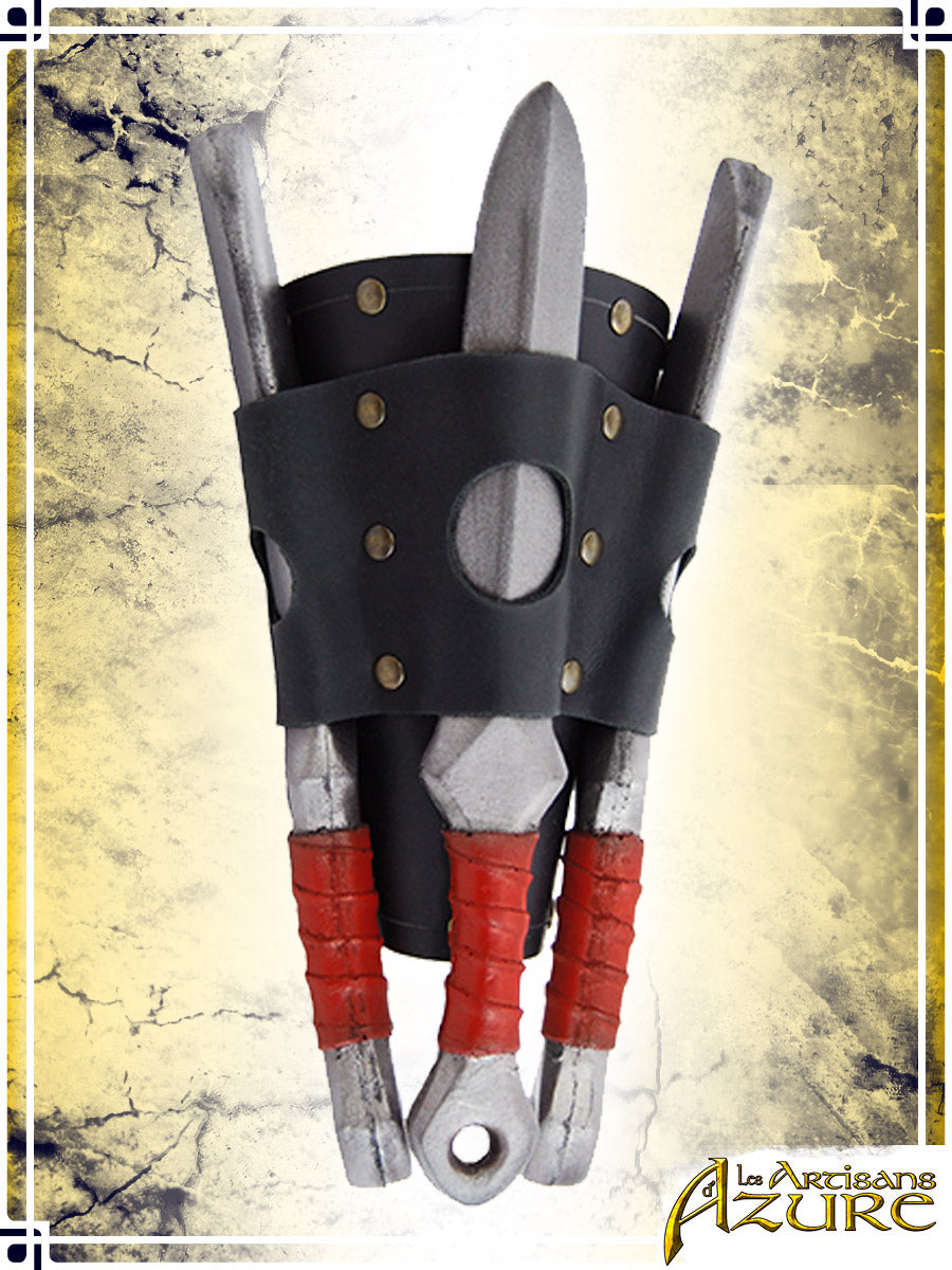 Kunai Bracer Leather Bracers Les Artisans d'Azure Medium|Large Black