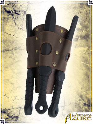 Kunai Bracer Leather Bracers Les Artisans d'Azure Medium|Large Brown