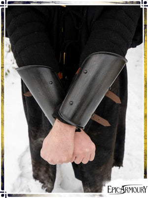 Bracers and Greaves RFB Plate Bracers Epic Armoury Medium Black