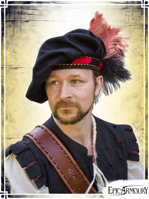 Minstrel Hat Coifs & Hats Epic Armoury Small Black|Red