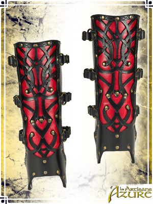 Lord's Greaves Leather Greaves Les Artisans d'Azure Medium|Large Black|Red
