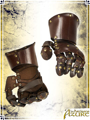 Lord's Gauntlets Leather Bracers Les Artisans d'Azure Brown