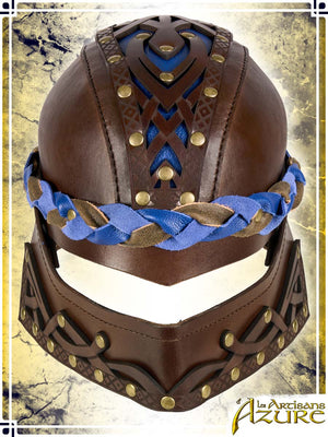 Lord's Helmet Leather Helmets Les Artisans d'Azure Large Brown|Blue
