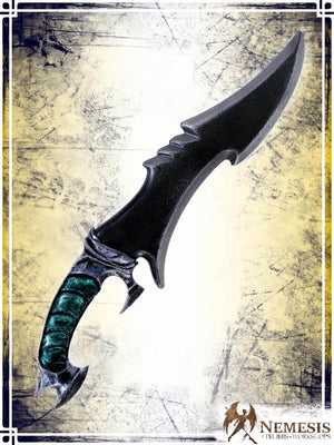 Ritual Knife Daggers Nemesis Workshops - Athena Green Notched Finish