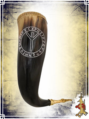 Drinking Horn - Algiz Rune Cutlery & Tankards Lord of Battles