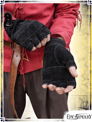 Celtic Gloves Suede Gloves Epic Armoury Small Black