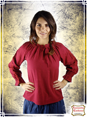 Blouse with Frill Blouses & Tunics Leonardo Carbone Small Red