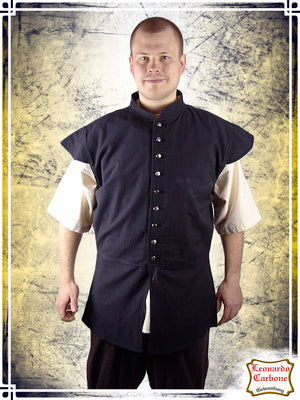 Vest with Shoulders Vests Leonardo Carbone Medium Black