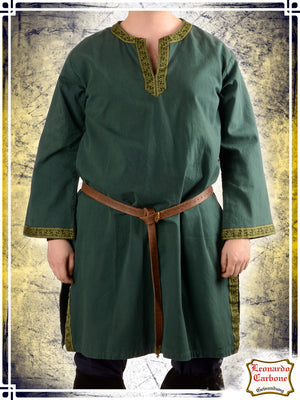 Tunic Long Sleeves with Trims Halvor Tunics Leonardo Carbone Small Green