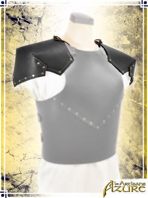 Militiaman Pauldrons Leather Pauldrons Les Artisans d'Azure Black