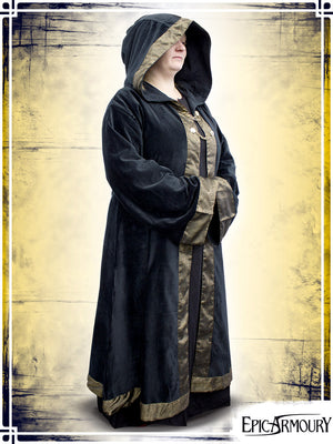 Wizard Robe Coats & Robes Epic Armoury XSmall|Small Black|Gold