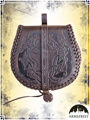 Viking Wolf Pouch Pouches & Bags ArmStreet Brown