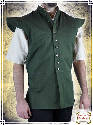 Vest with Shoulders Vests Leonardo Carbone Large Green