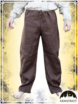 Linen Classic Straight Pants Pants ArmStreet Brown Small