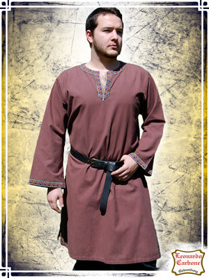 Tunic Long Sleeves with Trims Halvor Tunics Leonardo Carbone Medium Brown