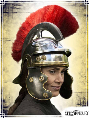 Roman Trooper Helmet with Plume Plate Helmets Epic Armoury
