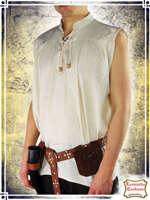 Sleeveless Shirt Louis Shirts Leonardo Carbone Small Natural