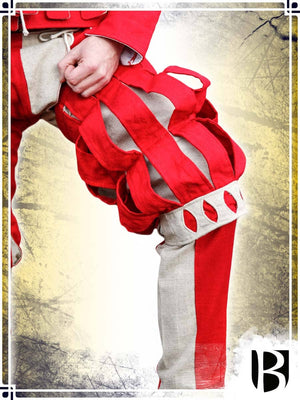 Landsknecht Pant Leg Imperialis - Stripes Pants Freyhand Small|Medium Red|Natural