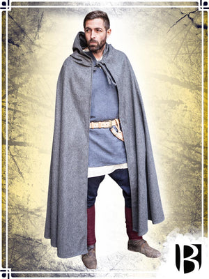Hooded Wool Cloak Hibernus Capes Burgschneider Grey Medium