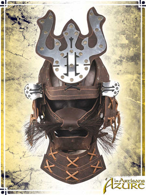 Samurai Helm Leather Helmets Les Artisans d'Azure Brown|Black